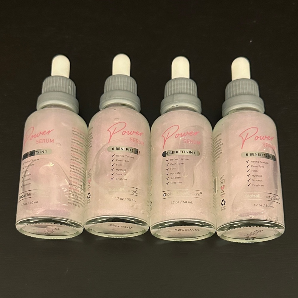 4 Global Beauty Care Power Serum Dropper Bottles 6 benefits in 1